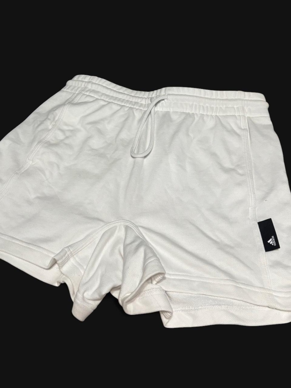 adidas White Knit Logo Tab Shorts
